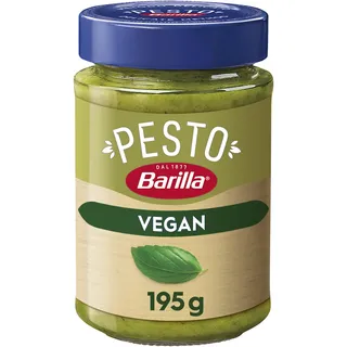 Barilla Pesto Basilico Vegan 1x195g | Glutenfreie Italienische Pasta-Sauce mit Basilikum und Cashewnüssen, vegetarische Nudel-Soße, grünes Pesto