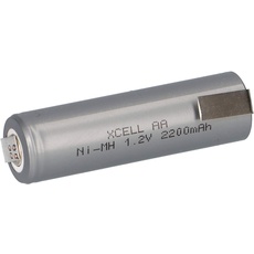 Akku Mignon AA 2200mAh 1,2V NiMh mit Z Lötfahne Flattop Hochstrom wiederaufladbar