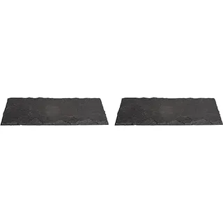 Rayher Hobby Rayher Hobby Rayher 46395000 Längliche Schieferplatte, zum Beschriften und Basteln, Naturstein Platte für Kerzen und festliche Tischdekoration, 11x30 cm, Schwarz (Packung mit 2)