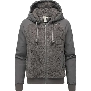 Ragwear Plüschjacke "Plüschjacke Talianita YOUMODO" mit Kapuze Leicht gefütterte Teddyjacke mit Kapuze, stone grau