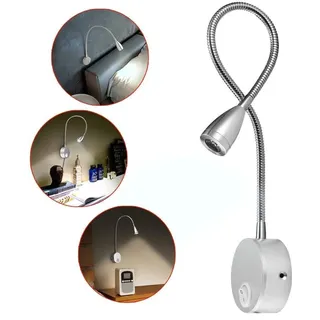 FIFILARY Leselampe,LED-Bettleuchten für die Wandmontage;Nachttischlampen mit Aluminium;Nachtbeleuchtung als Wandlampe,warm-weiß,200LM/3000K/3W110-240V AC,Strahlwinkel:30 °,Schwanenhals Länge:38cm