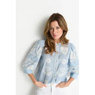 RICHROYAL Klassische Bluse Regular fit mit Stickereien, skyway blau
