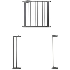 Munchkin Easy Lock Tür-/Treppenschutzgitter mit Druckbefestigung, silber, Öffnungen von 93 - 100 cm