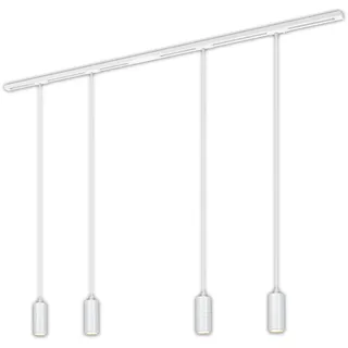 Briloner - Schienensystem Rail Komplettset, 4x LED Pendel dimmbar, Lampen, Lichtschienensystem Decke, Strahler Schiene, Deckenlampe, Deckenleuchte, Pendellampe, Pendelleuchte, 1,5m, Weiß