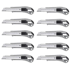 10 Profi Alu Cuttermesser – 18 mm – Metallführung/Cutter-Messer/Teppichmesser/Abbrechmesser/Universal-Messer