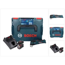 Bosch Professional, Multifunktionswerkzeug, Bosch GOP 12V-28 Professional Akku Multi Cutter 12 V Brushless + 2x Akku 3,0 Ah + Ladegerät + Tauchs