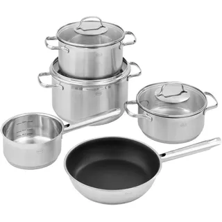 Rösle Kochtopfset , Edelstahlfarben , Metall , 5-teilig , 20 cm,24 cm,16 cm , 33.5x23x57 cm , backofengeeignet , Kochgeschirr, Töpfe, Topfsets