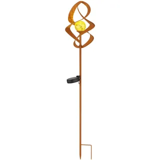 GLOBO Solarleuchte Metall 90 cm rostfarben Glas 1xLED
