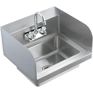 Vevor Kommerzielles Handwaschbecken mit Wasserhahn, kleines Modell für Restaurant, Küche, Bar, Garage und Haus, 432 x 381 x 330 mm