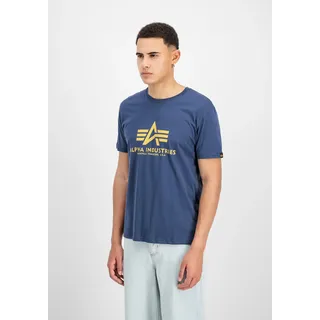 T-Shirt ALPHA INDUSTRIES "Basic T-Shirt BL", Herren, Gr. XL, blau (new navy), Obermaterial: 100% Baumwolle, Shirts T-Shirt