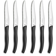 Lou Laguiole SKY Steakmesser-Set, Edelstahl, rostfrei, Klingenlänge 23,2 cm, 6-teilig, schwarz