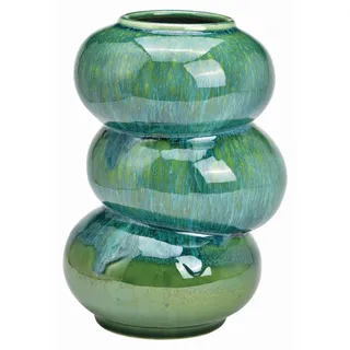 Vase , Grün , Keramik , 16x25x16 cm , Dekoration, Vasen, Keramikvasen