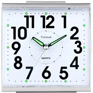 Tinload Seniorenwecker extra deutlich Analog Quarz ohne Ticken große Zahlen extra lautes Glockensignal
