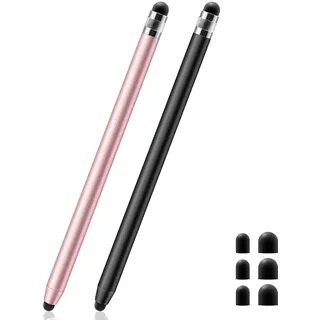 glasflength Tablet Stift 2er Pack für Microsoft Surface Schwarz+Roségold