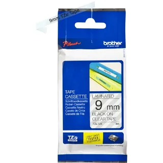 Brother TZe-121 laminiert schwarz auf transparent 0,9cm x 8m