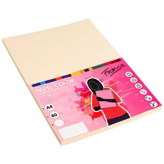 Fabrisa 748500A100 - Farbiges Papier, A4, 100 Stück, elfenbein