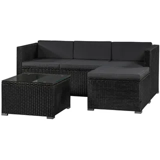 Juskys Punta Cana Loungeset schwarz/dunkelgrau
