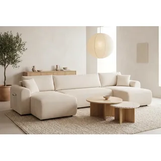 OTTO home Wohnlandschaft Cord U-Form 311 cm 3-Sitzer Beige