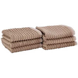 Heckett Lane Bath Guest Towel, 60% Bamboo Viskose, 40% Cotton, Taupe, 30 x 50 cm, 6.0 Pieces