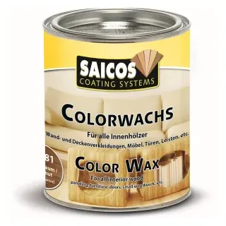 SAICOS Colorwachs, Holzwachs, nussbaum, Hochwertige Farbe auf Naturöl-Basis für Holz im Innenbereich, 750 ml - Dose
