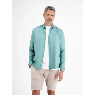 LERROS Langarmhemd »LERROS Herrenhemd in Leinen-Baumwoll-Blend«, blau