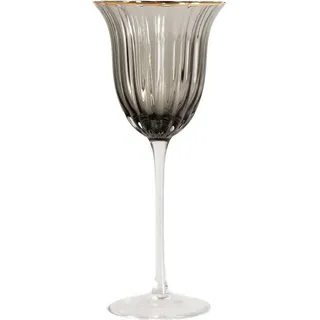 HOMLA SCURO Weinglas, schwarz mit Goldrand 0,45 l - Schwarz