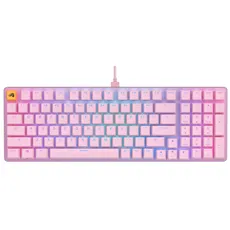 Glorious Gaming GMMK 2 Full Size (96%) – Mechanisches Gaming-Keyboard, Aluminiumrahmen, anpassbar, Doubleshot-Kappen, Fox Schalter, tastenweise RGB, Amerikanisch QWERTY Layout - Rosa