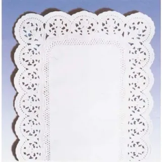 PBS Demmler Rechteckige Tortenspitzen 6 Stück, 40x30 cm, Weiß, PFAS Free, Cake Doilies, Unterlage für Torten und Gebäck