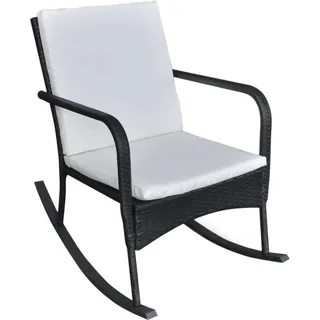 Garten-Schaukelstuhl Schwarz Poly Rattan - Schwarz, Bunt