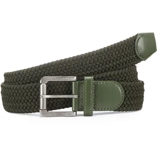 Hüftgürtel AUTHENTIC LE JOGGER "Herrengürtel, Anzuggürtel, Jeansgürtel, Hosengürtel, Stretchgürtel", Damen, Gr. 85, grün, Materialmix, unifarben, Gürtel Hüftgürtel, Flechtgürtel, Gürtel für Jeans & Hosen aus elastischem Material