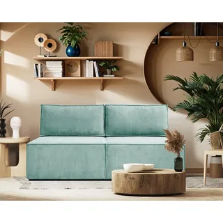 Kaiser Möbel Sofa, Schlafsofa mit Bettzeugfach COMPI Türkis - Türkis