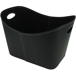 Valo Kaminholzkorb Kunstleder 55 x 35 x 40 cm Schwarz