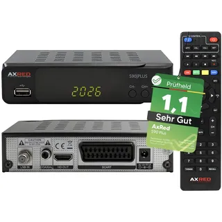 [ Test SEHR GUT, Note 1.1 *] AXRED S90 Plus Sat Receiver mit Aufnahmefunktion, HD fähig, Full HD, Digital Sat-Receiver für Satellitenschüssel Satelliten Satellit TV Fernseher, HD-Receiver, HDMI