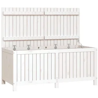 vidaXL Gartentruhe Weiß 147x68x64 cm Massivholz Kiefer