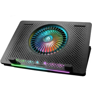 KLIM Orb + Laptop-RGB-Kühler- 11 bis 15.6 Zoll + Laptop-Gaming-Kühlung + USB-Lüfter mit Metallgitter + Stabil + Mac- und PS4-kompatibel + Neuheit