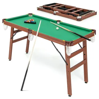 Fantask Billiard Tisch, Tischbillard Klappbar mit 2 Queues, 2 Kreiden, 16 Bällen, Dreieck & Bürste, Pool-Billardtische für Zuhause, Bar, Billardtisch für Kinder & Erwachsene, 138 x 67 x 79,5 cm