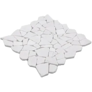 Bruchmosaik Polygonal Marmor Natursteinmosaik weiß Wand Küche Bad WB44-0102