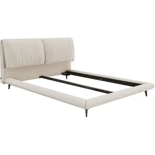 DeLife Polsterbettgestell Cusino 140x200 cm Bouclé Creme-Weiß