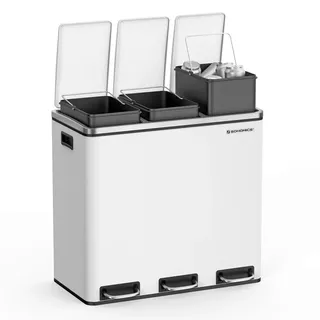 Abfallsammler , Weiß , Kunststoff , 54 l , 61x55.5x31.6 cm , Küchen, Küchenausstattung, Abfallsysteme