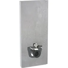 Geberit Monolith PLUS Sanitärmodul für Wand-WC, 114cm, Wasseranschluss hinten mittig, mit Anschlussstutzen, Farbe: Steinzeug Betonoptik / Aluminium