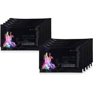 Navaris Magic Fire Pulver Set - 10x Magic Fire Salz Päckchen für buntes Feuer in z. B. Feuerschale Lagerfeuer Schwedenfeuer - bunte Flammenfarben