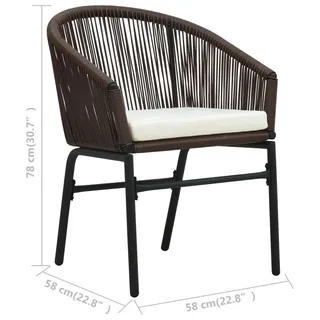 vidaXL Bistro-Set 3-tlg. Braun