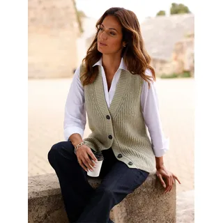 Strickweste INSPIRATIONEN, Damen, Gr. 42, braun (schlamm), 86% Polyacryl, 14% Wolle, unifarben, Westen Strickweste