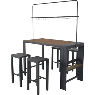 Leco Bar-Sitzgruppe / Gartentheke Elsa 157 cm x 80 cm x 209 cm Anthrazit