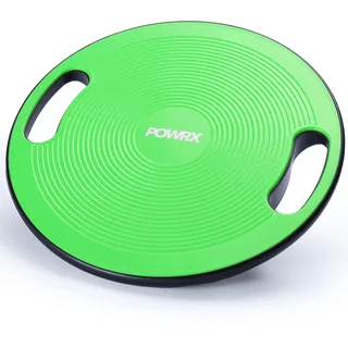 POWRX Balance Board Erwachsene / Kinder Ø 40cm mit Griffen I Therapiekreisel Physiotherapie für propriozeptives Training und Fitness, Wackelbrett Grün