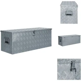 vidaXL Aluminiumkiste 110,5×38,5×40 cm Silbern - Werkzeugkästen - Silber