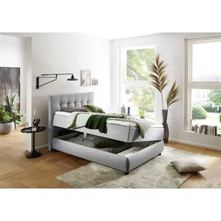 Atlantic Home Collection LILO Boxbett Massivholz, Grau, 120 x 200 cm