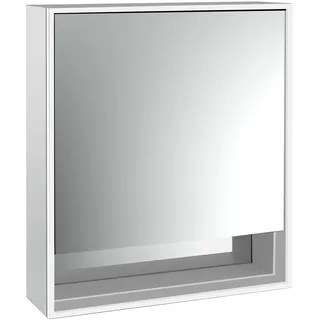 emco loft Lichtspiegelschrank mit Unterfach, 600mm, Aufputzmodell, aluminium/spiegel, 979805202, Ausführung: 1 Tür (Türanschlag rechts)