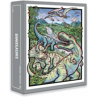 CLOUDBERRIES Puzzle Dinosaurier 3D mit Brille 500 Teile