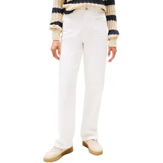 Tommy Hilfiger Damen Jeans Hose White Relaxed Straight High Rise, Weiß (White), 30W/32L